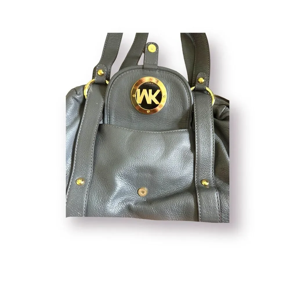 Michael Kors Fulton Gray‎ Leather Satchel